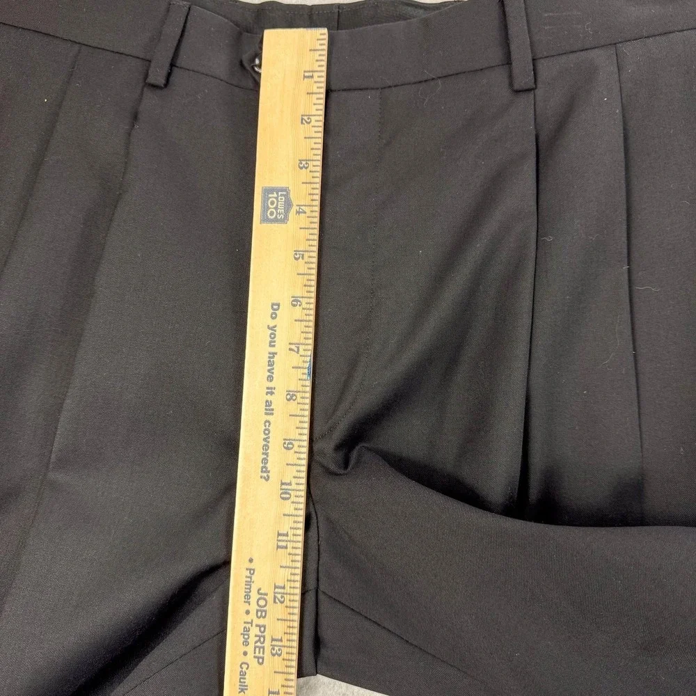 Jos A Bank Dress Pants Mens 35 Black Wool Pleated‎ Straight Classic Office 36x29